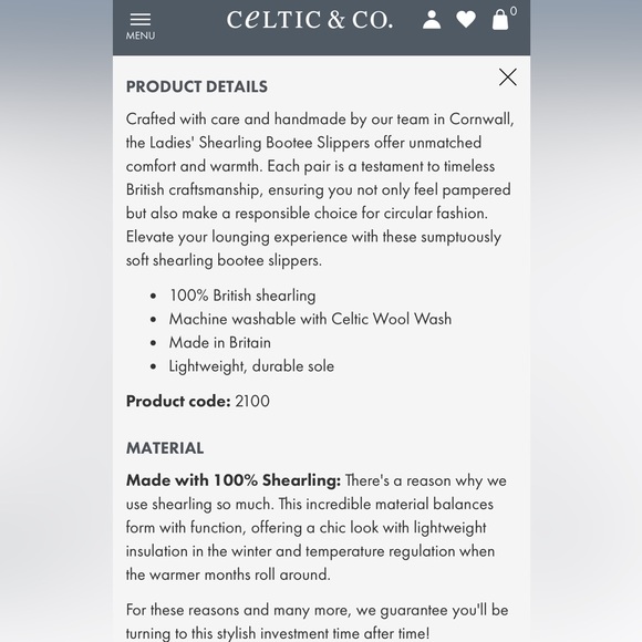 NWOT Celtic & Co. British Shearling Bootee Slippers - Picture 4 of 11